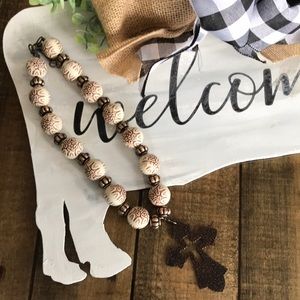 Beaded cross necklace